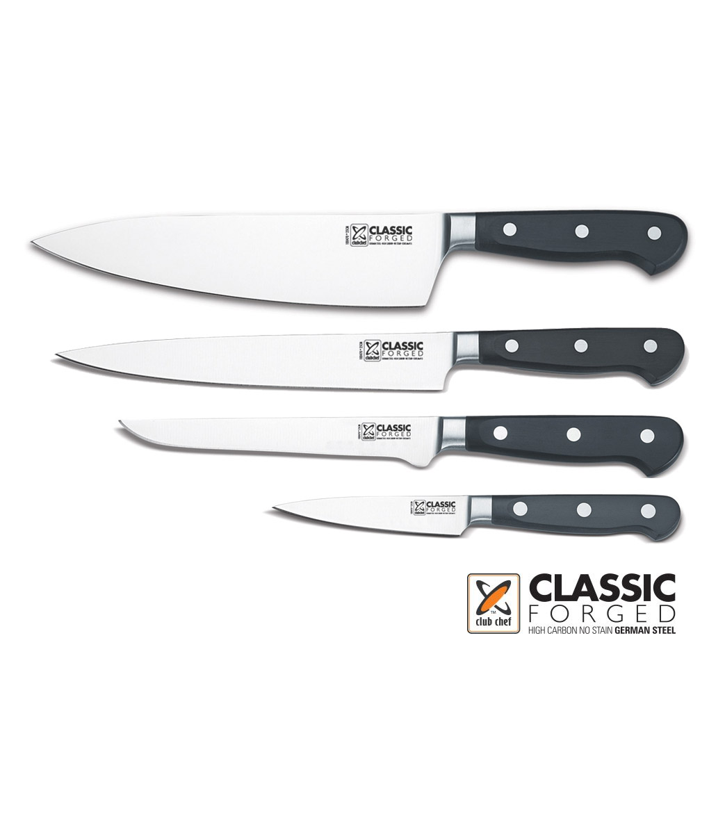 Club Chef 4 Piece Classic Forged Knife Set 1 3 Club Chef 4 Piece Classic Forged Knife Set 1