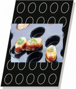 Flexipan Oval Mould  x 30 75ml - 70x50x30mm by Matfer Bourgeat