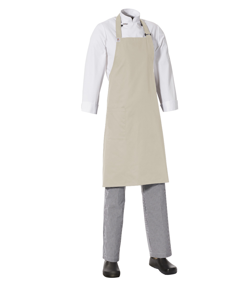 Bib Apron with Side Pocket by Club Chef
