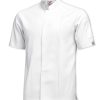 SlimLine Mandarin Short Sleeves Chef Shirt - White - by Club Chef